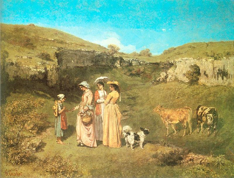 Courbet, Gustave The Young Ladies of the Village Germany oil painting art
